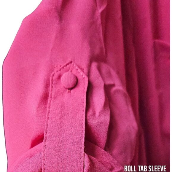 3XTORRID Plus Size Harper Georgette Pink Peacock Pullover 3/4 Sleeve Blouse - Picture 6 of 16